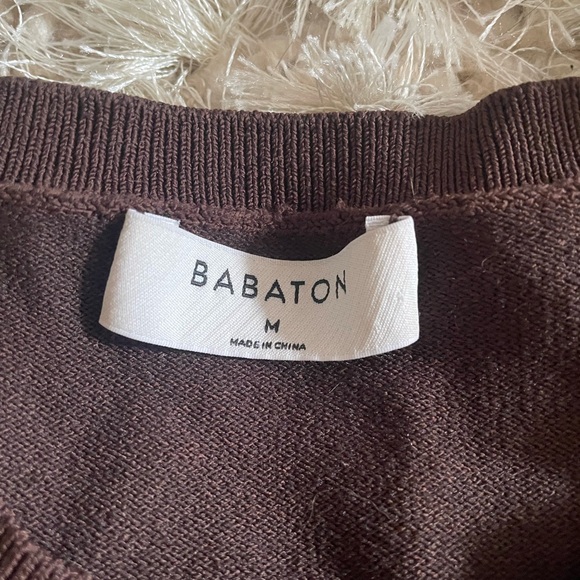 Babaton Sculpt Knit Empire Long Sleeve Shirt in Mocha - Picture 4 of 4